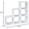 thumbnail image 2 of NALYL Cubeicals 3-2-1 Cube Storage Shelf Organizer Bookshelf, 3 Tier, Steps, Corner Unit, Easy Assembly, Wood, White Finish, 2 of 9