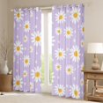 thumbnail image 2 of Homewish Groovy Flower Floral Curtains Pack of 2 (42x84 Each), Dreamy Purple Cartoon Curtains Blackout, Princess Style Bedroom Curtains, Curtains and Drapes Bedroom Decor, 2 of 6