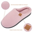 thumbnail image 2 of WOTTE Women's Slippers Memory Foam Sole Waffle Knitted Soft Plush Fleece Lined House Shoes Indoor Outdoor Pink, Size 5-5.5, 2 of 7