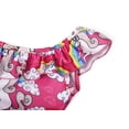 thumbnail image 5 of Jurebecia Infant Unicorn Baby Girls Two Piece Floral Print Swimsuits Toddler One Shoulder Ruffle Tankini Bathing Suit, 5 of 8