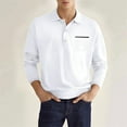 thumbnail image 2 of Mens Polo Shirts With Pockets Long Sleeve Button Down Shirt Business Fashion Comfy Versatile Tops, 2 of 5