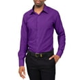 thumbnail image 5 of G-Style USA Men's Slim Fit Long Sleeve Dress Shirt - Purple - 2XL/18-18.5/36-37, 5 of 5