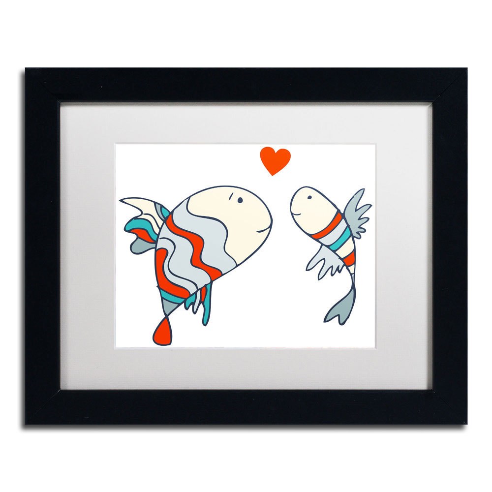 Carla Martell 'Two Little Fish' Matted Framed Art