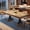 Vintage gray, variant on 71-Inch Dining Table with 2 Drawers,Rectangular Dining Table for 6-8 with Double Pedestal & Sturdy Frame, Industrial Wooden Kitchen Table with Large Tabletop, for Dinner, Rustic Black