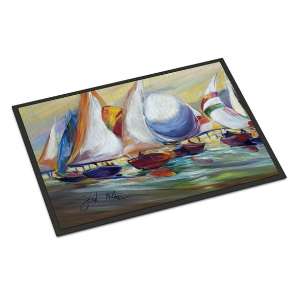 Carolines Treasures JMK1040MAT Sailboat Race in Dauphin Island Door Mat Indoor Rug or Outdoor Welcome Mat 18x27 Doormat