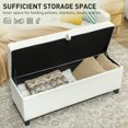 thumbnail image 4 of HOMCOM Banc Ottoman de Rangement, Coffre de Rangement en Lin de 47 Pouces, Blanc Crème, 4 of 10