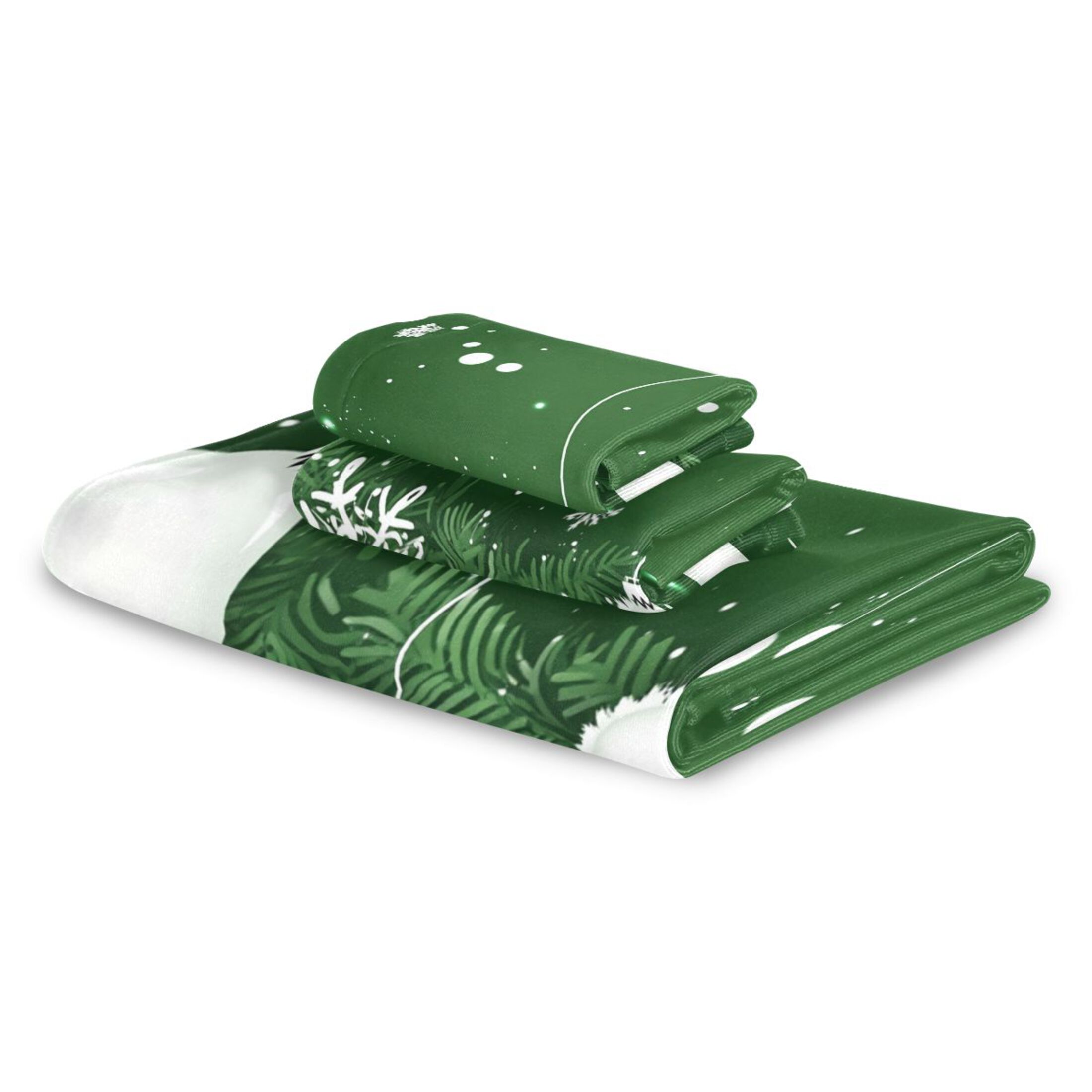 3 Piece Bath Towels Set Bath Towel, Hand Towel and Face Towel for Bathroom, Gym, Hotel White Christmas Ornaments