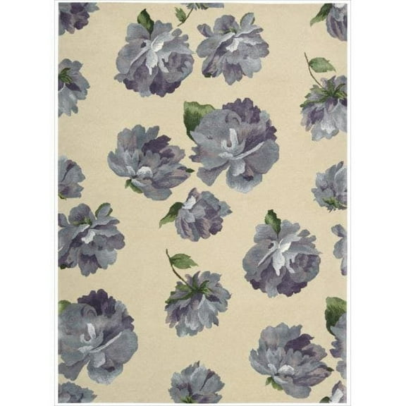Nourison  Accent Decor/Xmas Accent Rug Purple/Beige 3' 6" x 5' 6" Latex Free Wool,New Zealand Wool Floral & Botanical 0.51 - 0.75 inch Handmade 4' x