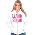 thumbnail image 3 of Llama Squad Save The Drama Alpaca BFF Womens Plus Size Graphic Zipper Hoodie Brisco Brands 2X, 3 of 5