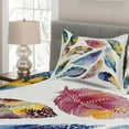 thumbnail image 2 of Ambesonne Tribal Quilted Coverlet 3 Pcs, Ornate Feather, King Size, Multicolor, 2 of 3