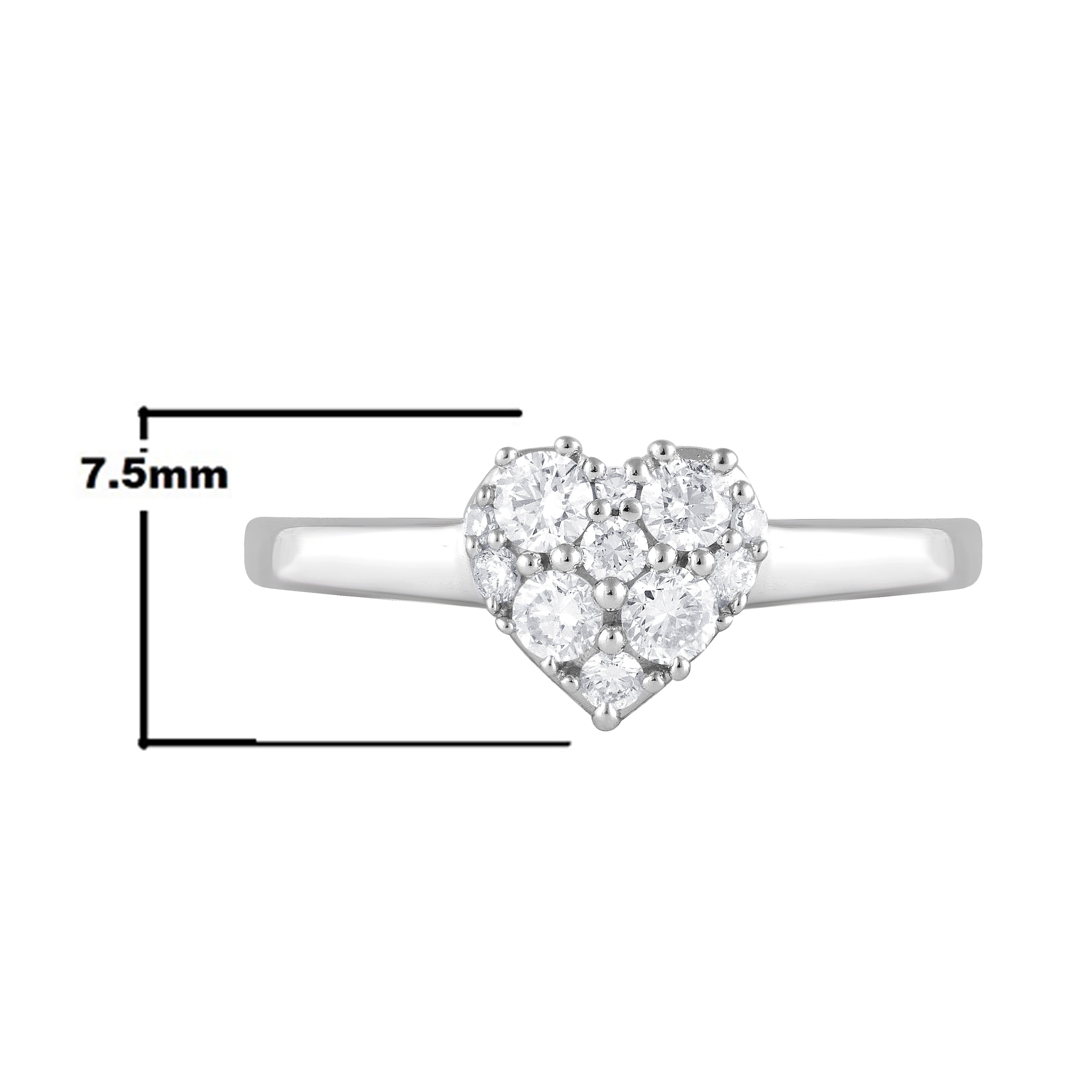 Unique Moments 1/3 Ct Lab Grown Diamond Love Heart Ring in Silver 