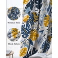 thumbnail image 3 of Tropical Leaf Blackout Curtains for Bedroom Living Room Darkening Curtains 63 Inches Long Orange Blue Palm Plants Summer Pastoral Window Curtain 2 Panels Set Window Treatment Grommet Drapes 52"x63", 3 of 9