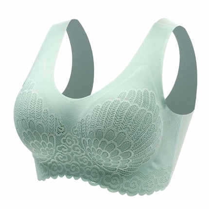 

Lace No Underwire Comfort Push Up Lace Bra with Detachable Thin Cotton Pad Breathable Lace Cup Back Closure