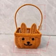 thumbnail image 2 of Dvkptbk Easter Basket with Handles, Imitation Rattan Bunny Easter Baskets with Cute Rabbit Ears, Easter Egg Hunt Bucket for Picnic Wedding Easter Decorations Gifts, 2 of 5