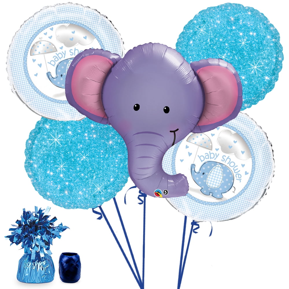 Elephant Baby Shower Boy Balloon Bouquet Kit - Walmart.com - Walmart.com