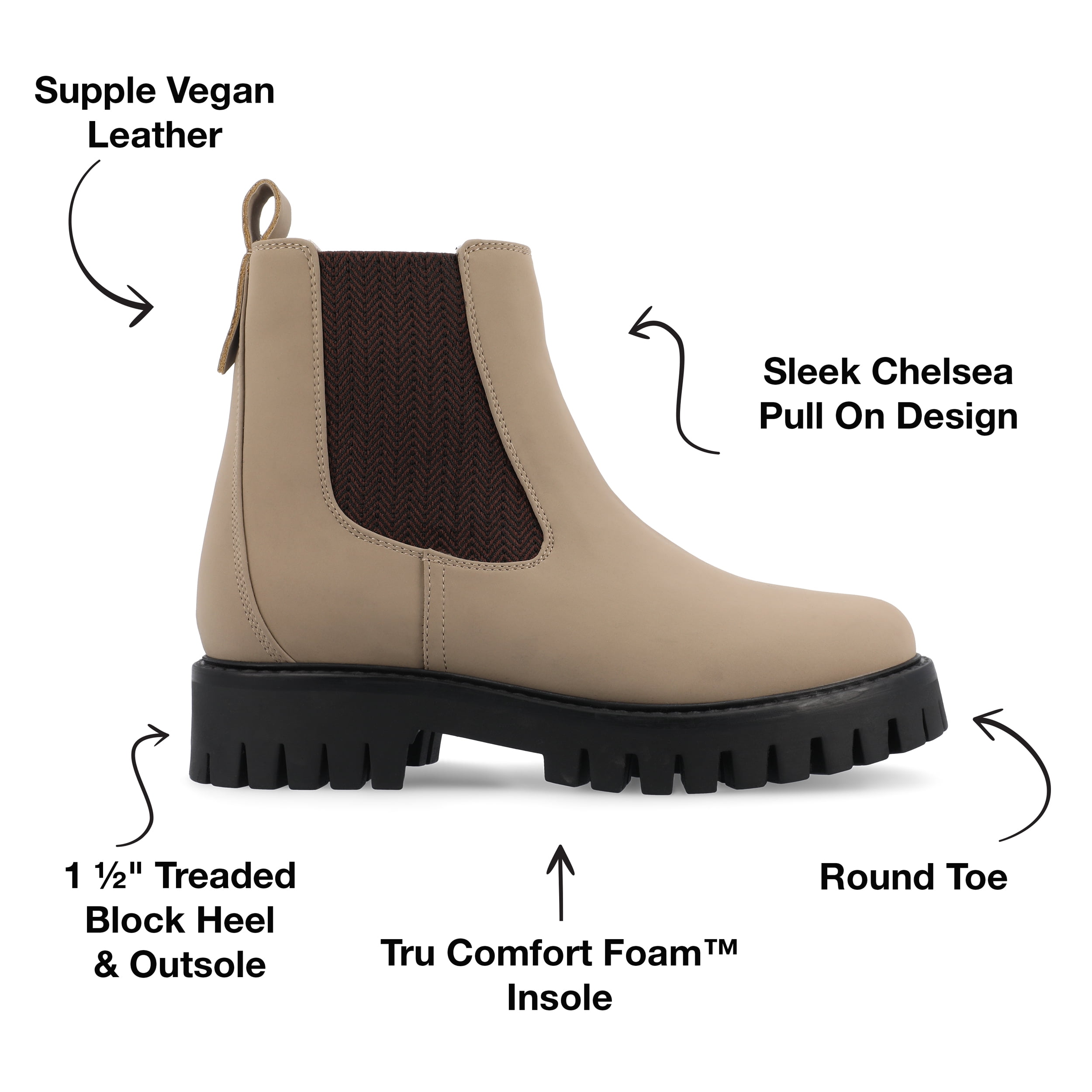 Journee Womens Alara Chelsea Pull On Booties, Widths Available