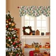 thumbnail image 4 of Christmas Tree Tie Up Valances Curtain, Vintage Green Blue Pink Trees Winter Adjustable Rod Pocket Short Window Treatment Tie Up Curtains Valances for Kitchen Living Room Bathroom 54x18 Inches, 4 of 9