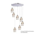 thumbnail image 2 of Mini Pendant Light - Satin Nickel Ceiling Light with Amber Glass Shade, 2 of 3