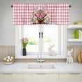 thumbnail image 5 of Valances for Windows Easter Rabbit Cow Egg Carrot Rod Pocket Short Curtain for Bathroom Living Room Bedroom Spring Farmhouse Animal Pink Plaid 1 Panel 42x12in, 5 of 9