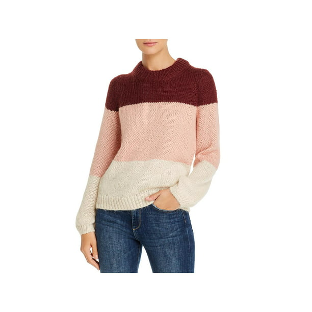 Womens Colorblock Pullover Sweater Pink - Walmart.com