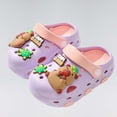 thumbnail image 4 of CUZIBR Toddler Kids Clogs Cute Cartoon Animal Graphic Summer Slippers For Girls Soft Anti- Sole Indoor Outdoor Waterproof Beach Sandal Holiday Vacation Casual Garden Shoes,Purple,7-8 Years, 4 of 8