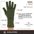 thumbnail image 3 of Wool Mesh Knit Gloves - Made in the USA - Super Soft Merino Wool - Small - Moss Green, 3 of 7