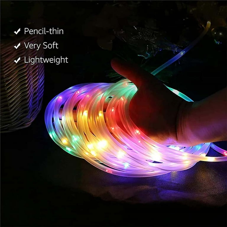 Camping Tent String Lights, 17 Colors 7 Flashing Modes LED Decorative Rope  Lights Battery Operated with Remote Control, Waterproof Camping Tent Light