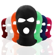 Elegant Choise 3-Hole Full Face Ski Mask Balaclava Knitted Hat for Men Women, Black