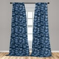 thumbnail image 5 of Ambesonne Ocean Curtains, Tropic Fish Moss Leaves, Pair of 28"x63", Blue Indigo Royal Blue, 5 of 5