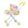 thumbnail image 4 of Cochecito de bebé plegable para muñecas, carrito interactivo para niñas, regalo para juego de simulación, juguete para niños, niñas y niños pequeños Amarillo, 4 of 10