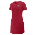 thumbnail image 2 of Women's Fanatics Scarlet San Francisco 49ers Ruched Drape T-Shirt Dress, 2 of 3