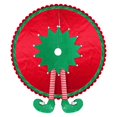 thumbnail image 1 of Wartleves Adornos para árboles de Navidad Falda para árbol de Navidad Árbol de duendes rojo y verde Hot W7, 1 of 7