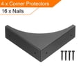 thumbnail image 3 of Unique Bargains Corner Protectors, 4Pcs 2.56' - Metal Corner Protector, Brackets with Screws for Furniture Box Table (Black), 3 of 5