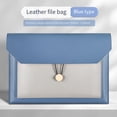 thumbnail image 1 of Nomeni Leather Business Document Bag Button Document Storage Bag Contract Document Bag Large Capacity Business Document Bag, 1 of 6