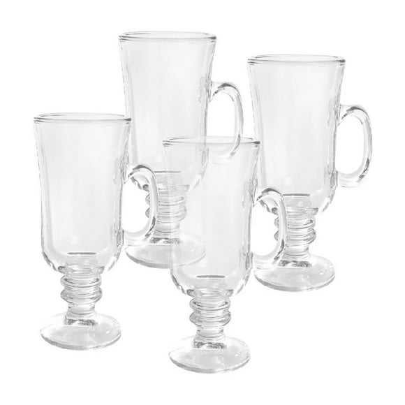 Juego De 4 Tazas, Copas De Vidrio Para Capuchino Cafe Color Blanco