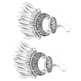 thumbnail image 4 of Pendiente vintage flor nacional tallada aleación de plata borla pendientes exagerados para mujer, 4 of 5