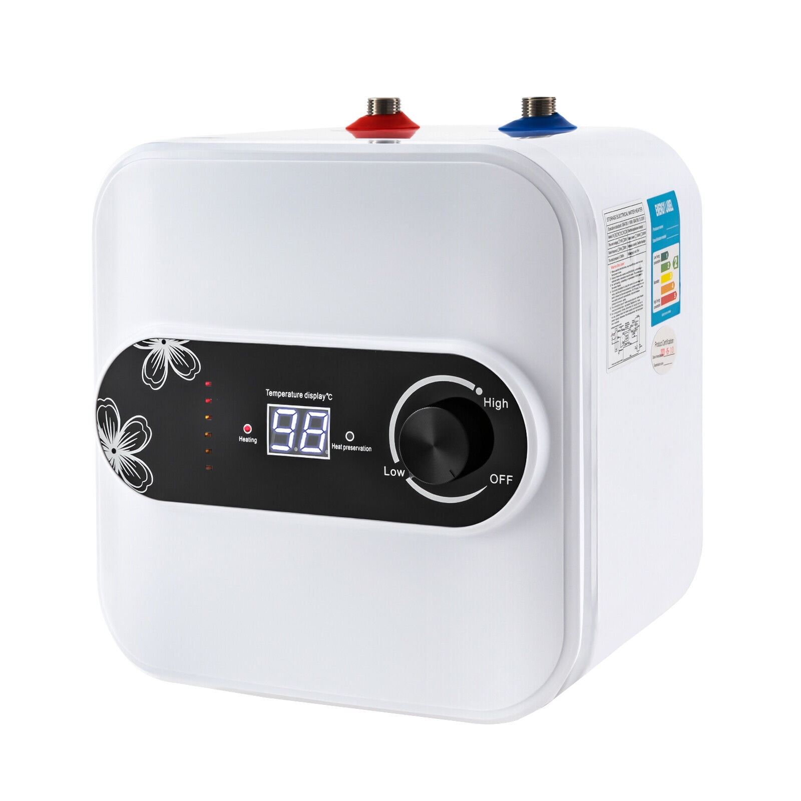 Electric Mini-Tank Water Heater, 110V 2.1 Gallons 1.5KW Instant Point of Use Hot Water Heater for Rv Trailer Bathroom Kitchen Under Sink Counter Cupboard 8L