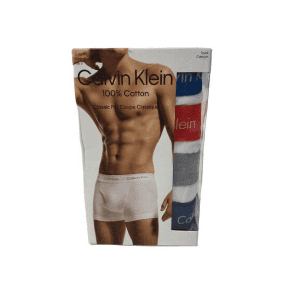 CALVIN KLEIN Men's Cotton Classic Fit 5- Pack Trunks, White, XL