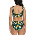 thumbnail image 3 of Kdxio Tropical Fruit Print Women's 2 Piece High Waisted Wrap Spaghetti Strap Summer Swimsuit Bikini Set-Small, 3 of 7