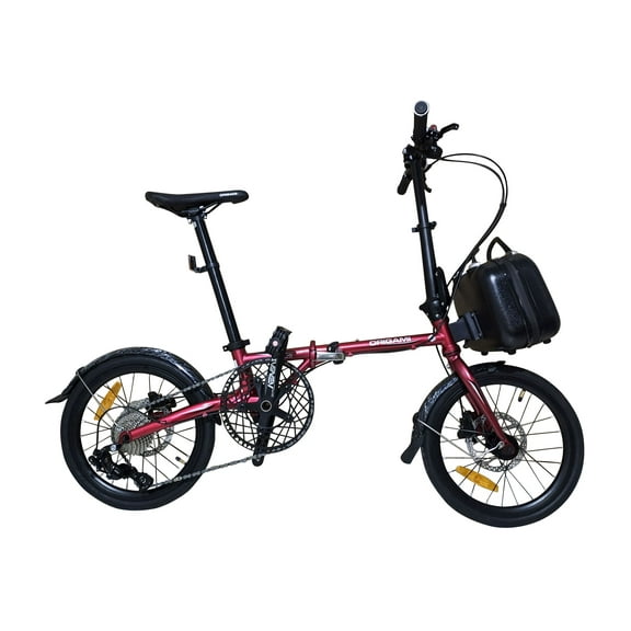 Origami Lotus 9-speed chromoly folding bike with hydraulic disc brakes