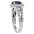 thumbnail image 3 of 10K White Gold Natural Blue Sapphire Halo Ring Oval 8x6 mm with Diamond Accents, size 7, 3 of 4