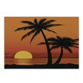 thumbnail image 1 of Palm Cutting Board, Summer Holiday Themed Orange Tones Ombre Effect Sunset Sky with Tree Silhouettes, Decorative Tempered Glass Cutting and Serving Board, in 3 Sizes, by Ambesonne, 1 of 2