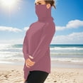 thumbnail image 2 of Aboser Womens UV Protection Sun Shirts with Mask Long Sleeve Rash Guard Plus Size Outdoor Cooling Workout Tops Athletic Hiking Golf Shirt Watermelon Red S, 2 of 9