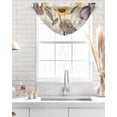 thumbnail image 4 of Waterfall Valances for Windows, Sunflower Kitchen Sheer Valance Curtains, Yellow Summer Botanical Floral Farmhouse Rod Pocket Elegant Swag Valances for Living Room Bedroom, 47.2"x38.5", 2 Panel, 4 of 8