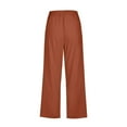 thumbnail image 4 of HAJWOH Capris Pants for Women Cotton Linen Casual Summer Straight Wide Leg Loose Drawstring Elastic Cropped Trouser, 4 of 5