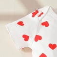 thumbnail image 6 of Afdoent Cute Outfits For Girls Girls Short Sleeve Heart Printed Romper Bodysuit Cartoon Suspender Skirts Outfits Classic 9-12 Months, 6 of 7