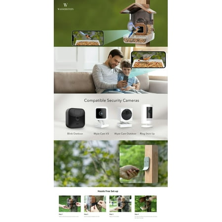 Wasserstein - Bird Feeder Camera Case Compatible with Blink, Wyze, and Ring Cam (Camera NOT Included)