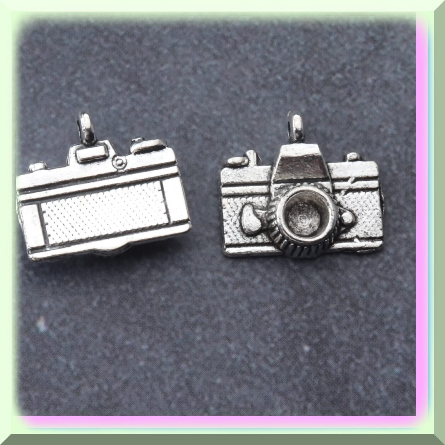 50 Pcs Camera Charms Silver Gold Mini Metal Beading Jewelry