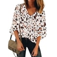 thumbnail image 1 of luvamia Dressy Summer Blouses for Women Sexy V Neck 3/4 Flowy Sleeve Tops Casual Size S, 1 of 8