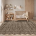thumbnail image 3 of Garvee 4'x6' Scalloped Area Rugs Modern Bordered Rug, Washable Rugs Non-Slip Rugs Indoor Carpet for Living Room Bedroom Home Office, Black Brown, 3 of 9